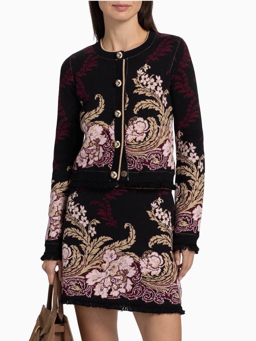 $525 NWT Cara Cara Women's Black Livi Wool-Cotton Jacquard Jacket Size M